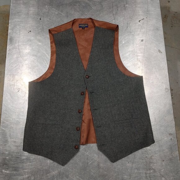 Brand New Bude Brothers Grey Woven Bronze Suit Vest Size 40 - Picture 1 of 4